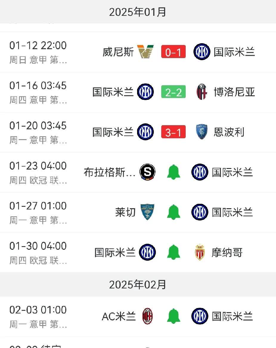 包含国际米兰主场取胜，稳坐榜首位置的词条